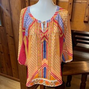 Fig and Flower size XL boho Patterned Blouse shirt top gorgeous